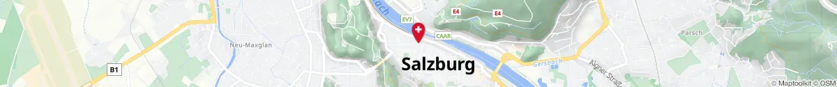 Map representation of the location for Apotheke Zum goldenen Biber in 5020 Salzburg